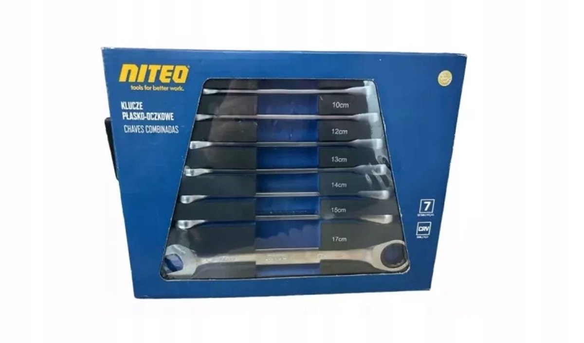 Niteo Ringsleutel Set 7 Delig met Ratel - Chromen Vanadium Staal