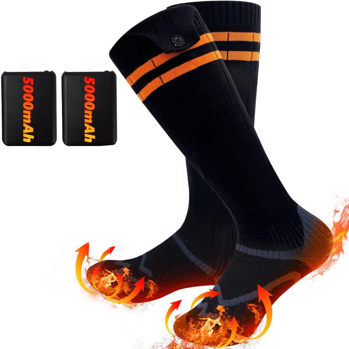 DailySupplies® Verwarmde Sokken Elektrische Sokken Warme Huissokken en Oranje