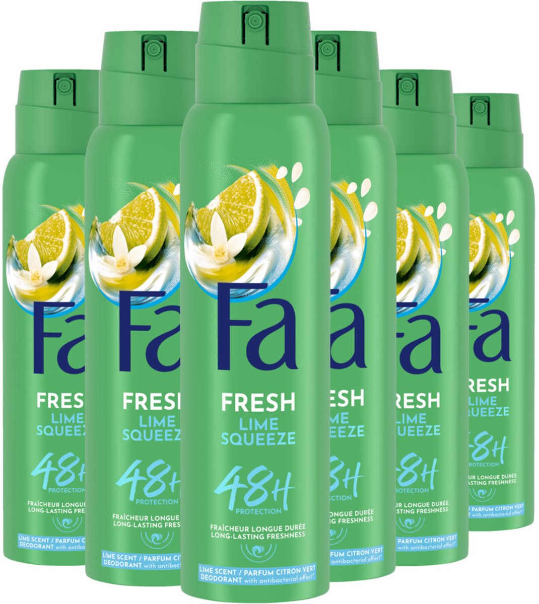 Fa Lime Squeeze Deodorant Spray 6x150ml - Voordeelverpakking