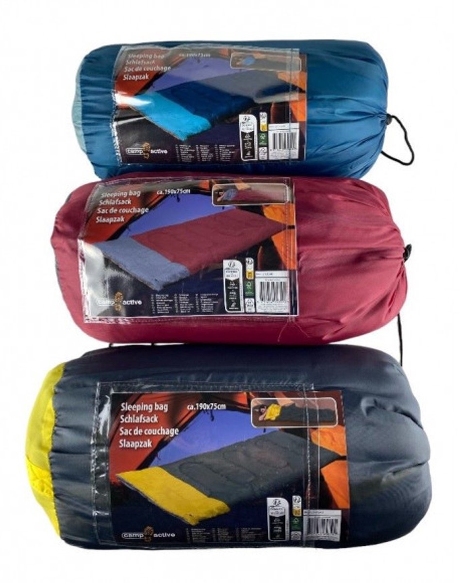 Camp Active Slaapzak - 190 x 75 cm - Donkerblauw / Lichtblauw