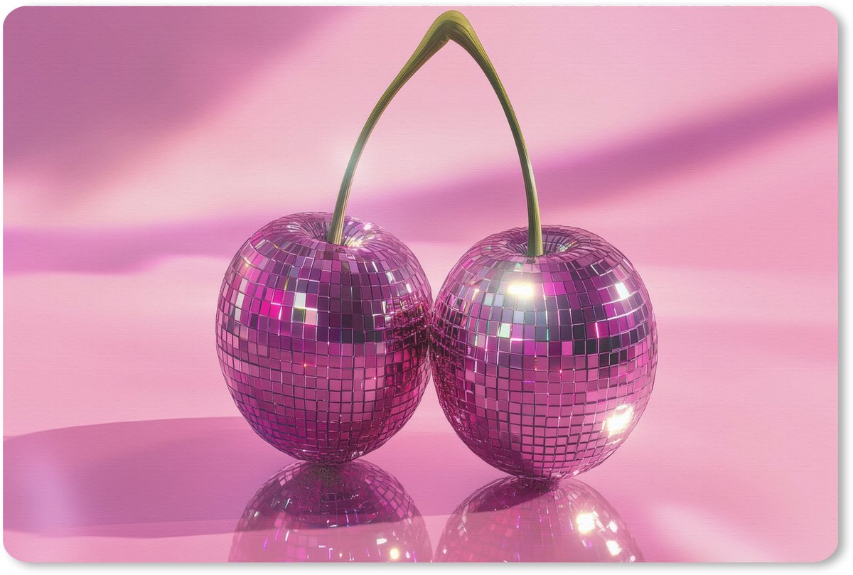 Muismat XXL 120x80 cm - Bureau onderlegger - Bureau mat Glitter - Discobol - Roze - Kersen - Bureaumat - Gaming mousepad xl - Bureaulegger groot - Computer deskmat