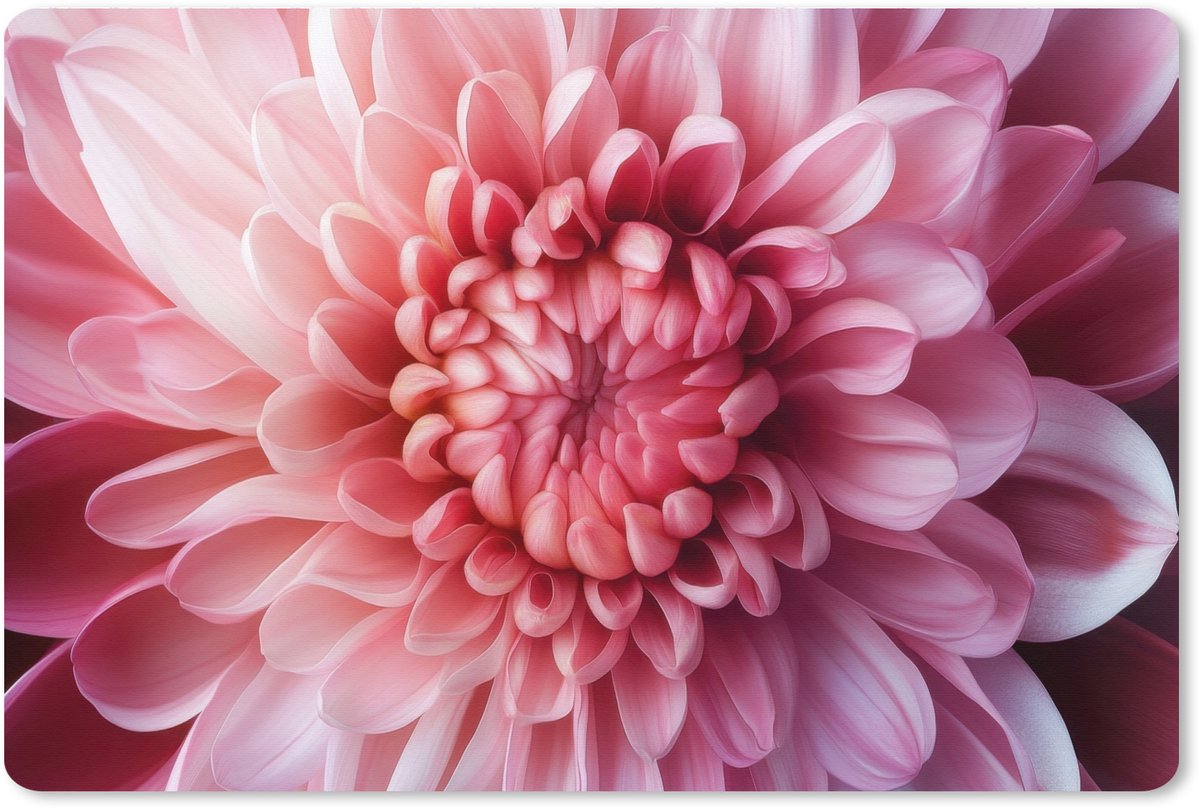 Muismat XXL 120x80 cm - Bureau onderlegger - Bureau mat Dahlia - Bloem - Close up - Roze - Bureaumat - Gaming mousepad xl - Bureaulegger groot - Computer deskmat