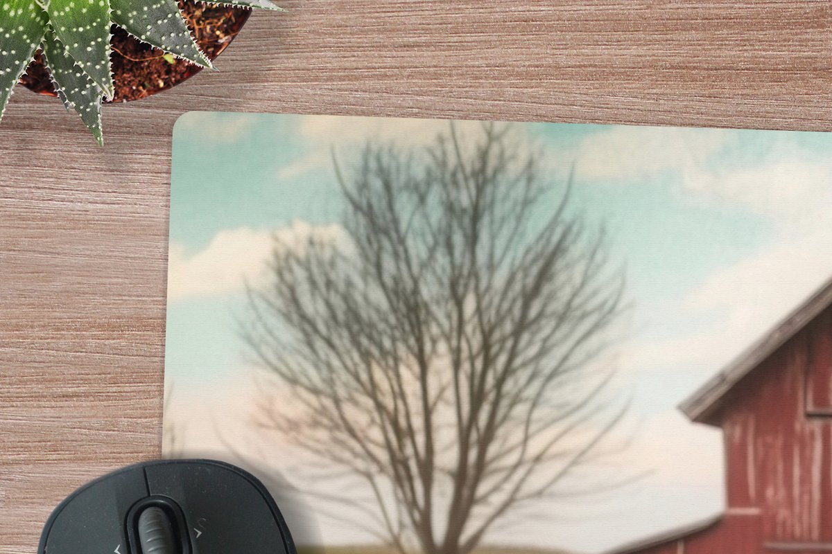 Muismat XXL 90x60 cm - Bureau onderlegger - Bureau mat Konijn - Boerderij - Eieren - Bureaumat - Gaming mousepad xl - Bureaulegger groot - Computer deskmat