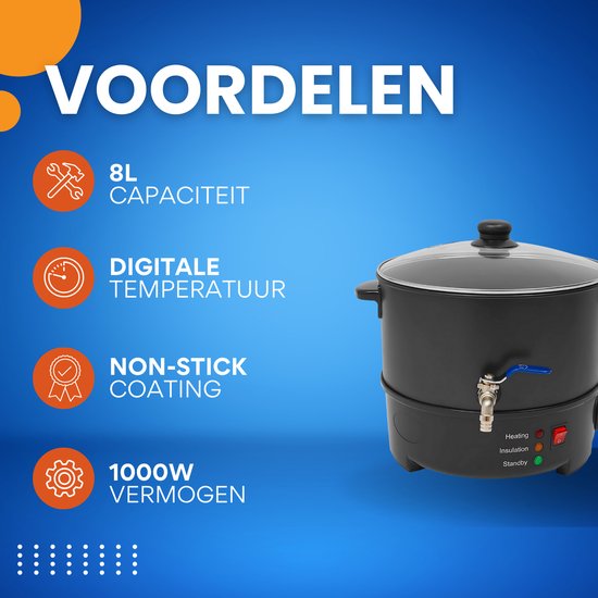 Kaarsen Maken - Zeep Maken - Waxverwarmer - Was Smelter Smeltkroes Elektrisch Groot 6 5 L Gemakkelijk Temperatuurregeling 9 Niveaus Kaarsen Maken - Zeep Maken - Waxverwarmer - Was Smelter Smeltkroes Elektrisch Groot 6 5 L Gemakkelijk Temperatuurregeling 9 Niveaus