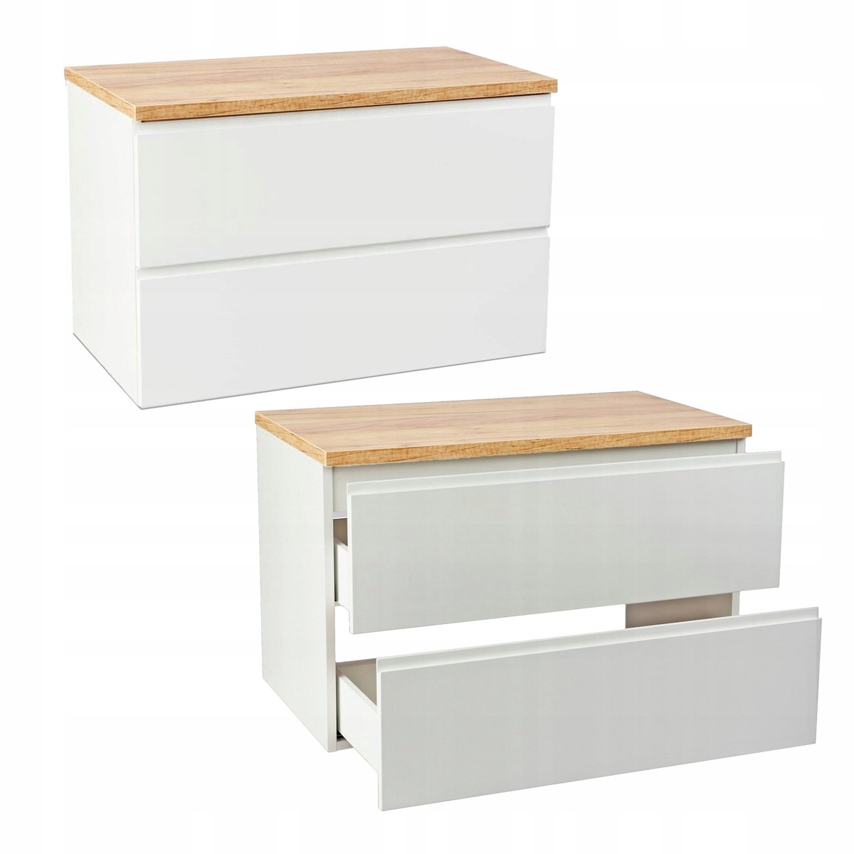 STAMAR - Badkamerkast Front met Eiken Blad 100 x 46 x 50 cm - badkamer - Gouden