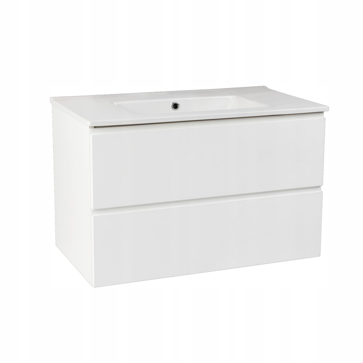 STAMAR - Hangende Badkamerkast met Wastafel 80 Stille Sluiting 2 Lades - Wit