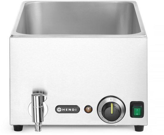 HENDI Energiezuinige bain-marie met afvoerkraan – GN 1/1 – roestvast staal – 230V/1000W – 576x334x x(H)241mm — afbeelding 5