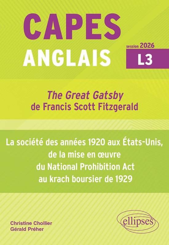 CAPES Anglais 2026 - Bac + 3 - "The Great Gatsby" de Francis ... - cover