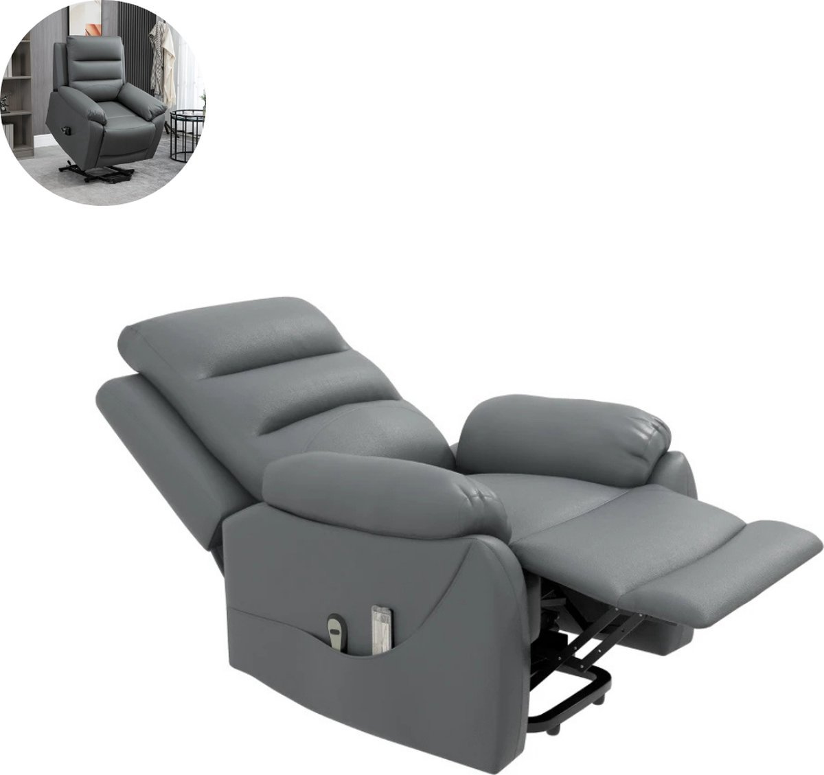 Massagestoel - Relaxfauteuil - Zetel - 1 persoons - Met armleuning - Zeer comfortabel - Elektrisch - Grijs