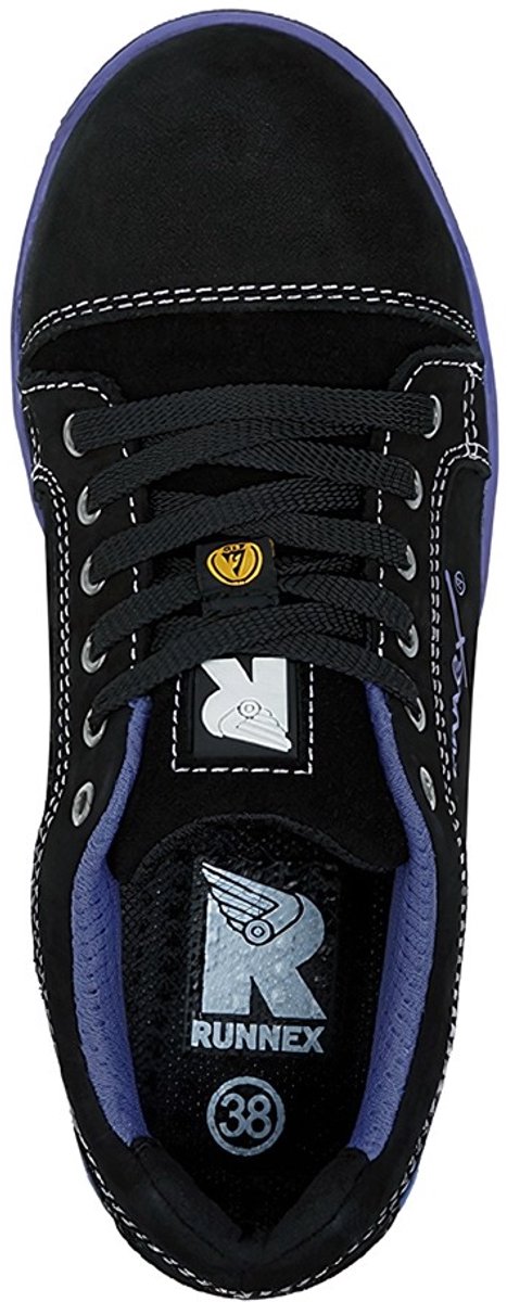 RUNNEX Damen S3-ESD-Sicherheitshalbschuh GirlStar Schwarz/Violett-40