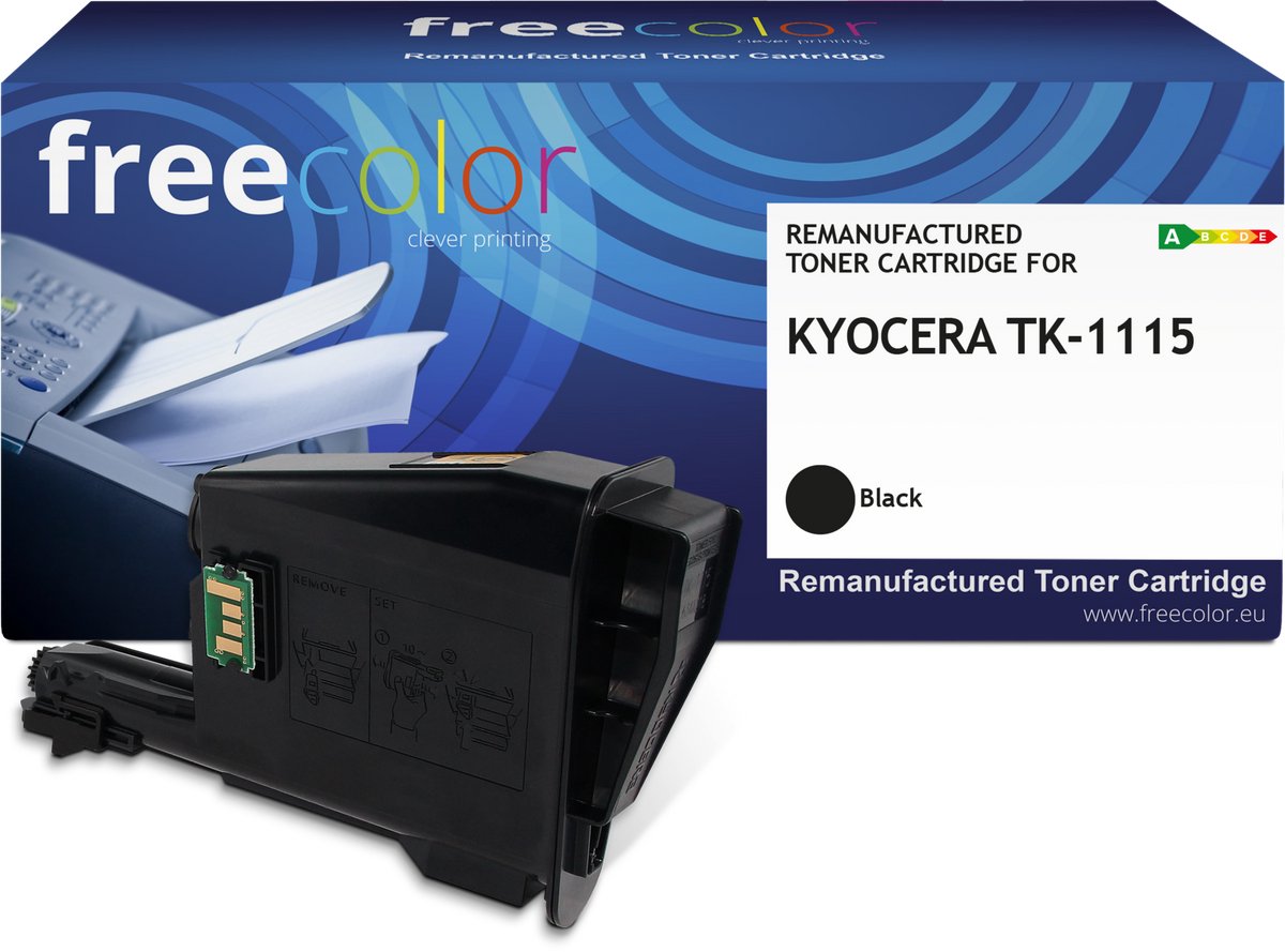 Freecolor - Vervangt Kyocera TK-1115 Toner - Zwart - 1.600 pagina's - Compatible