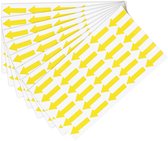 Paquet de 6 Petits Autocollants de Flèche, Étiquettes Adhésives PVC 1,2 x 0,5 pour Direction de Flux, Marque de Défaut, Inspection et Contrôle de Qualité, Jaune