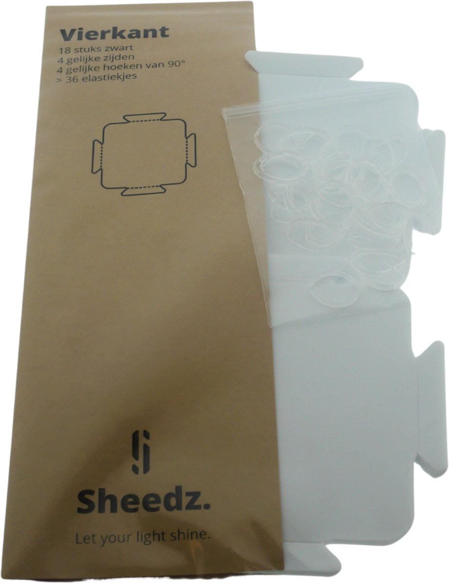 Sheedz lampenomhulsel vierkant wit 18 stuks creatieve set LED.