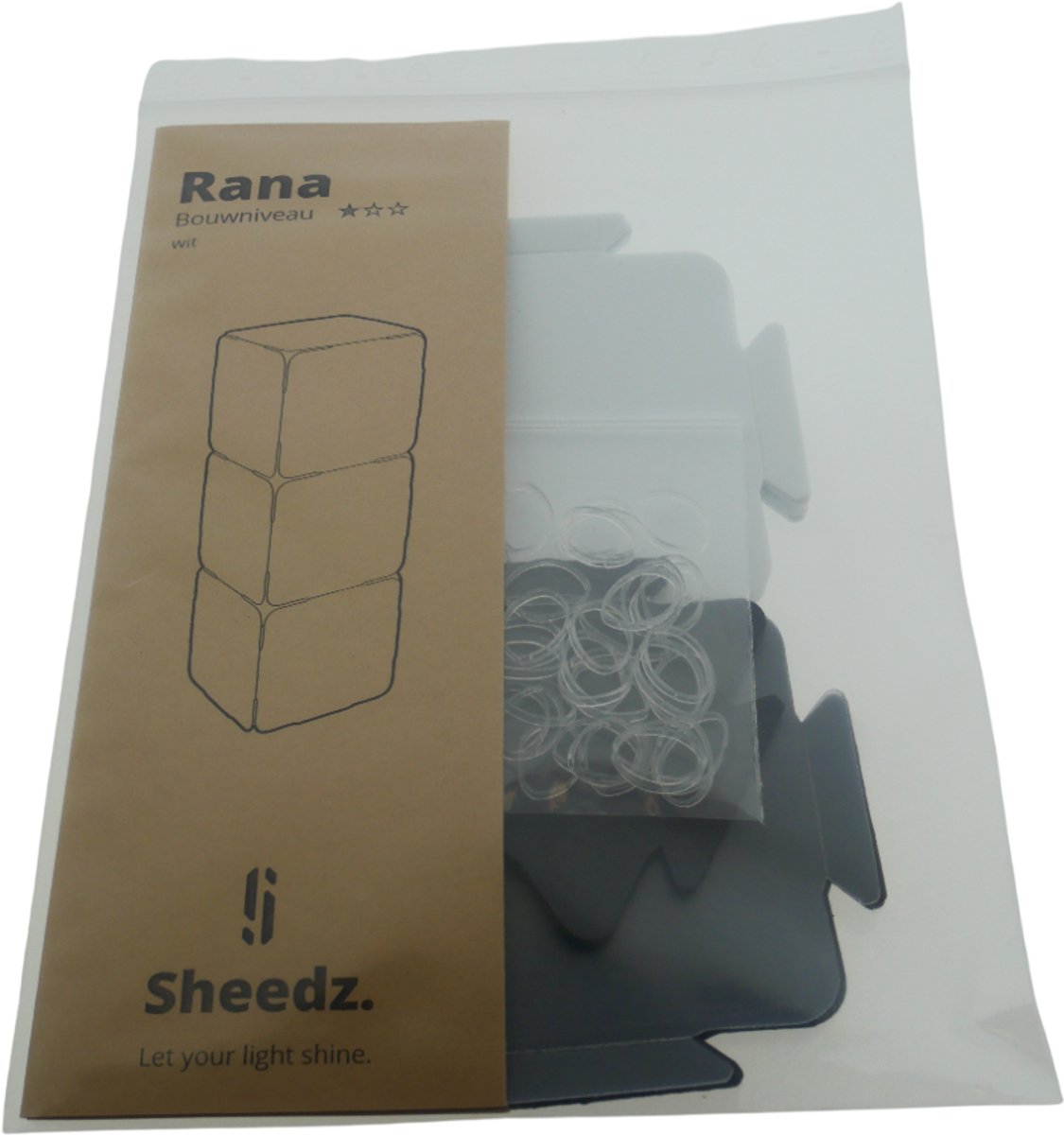 Sheedz lampenomhulsel Rana creatief wit geometrisch LED.