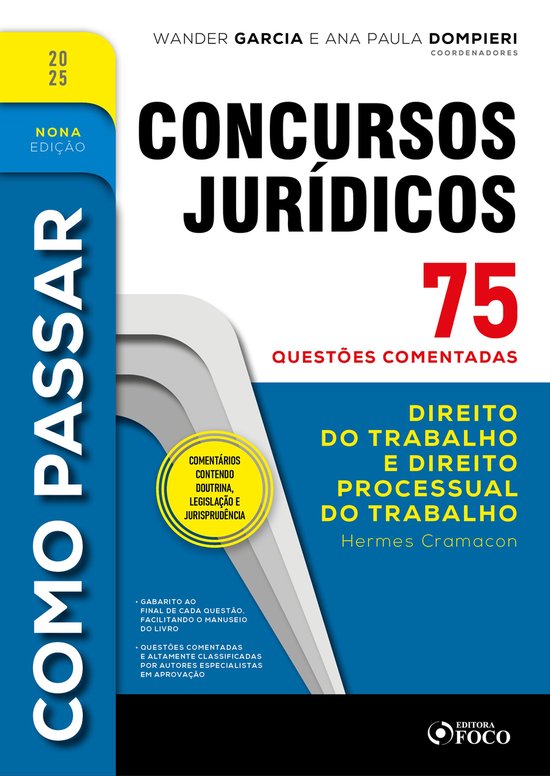 Como Passar em Concursos Jurídicos - 9ª Ed - 2025 - cover