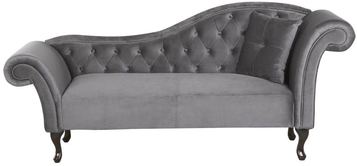 Beliani LATTES - Chaise longue - Grijs - Rechterzijde - Fluweel
