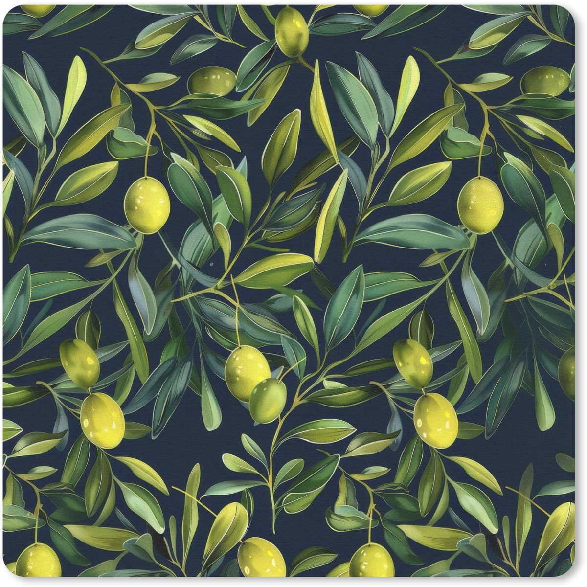 Muismat 30x30 cm - Mousepad Citroenen - Bladeren - Natuurlijk - Muismatten
