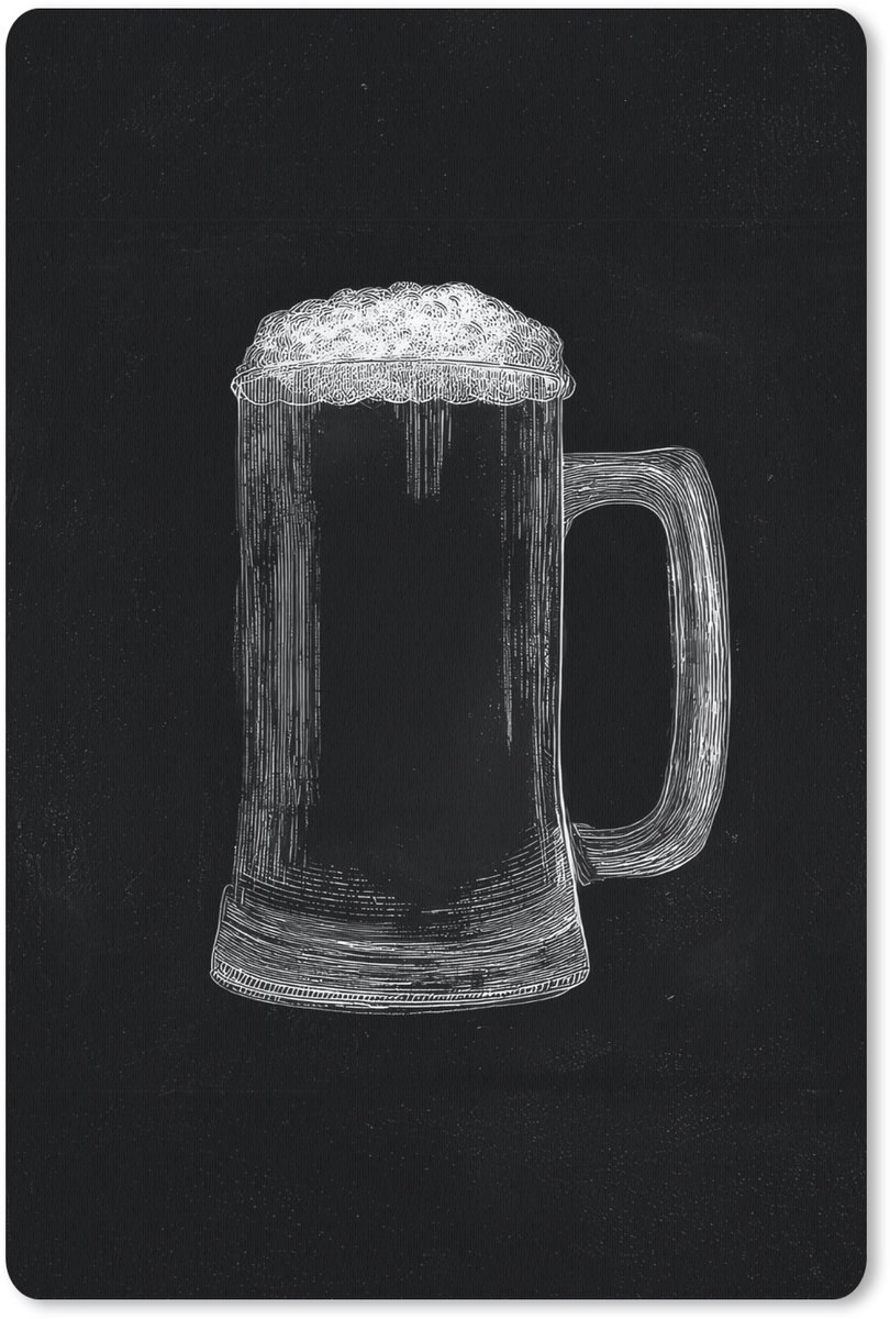 Muismat 18x27 cm - Mousepad Bierpul - Schuim - Krijttekening - Muismatten