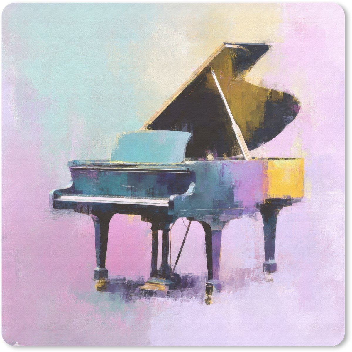 Muismat 30x30 cm - Mousepad Piano - Pastel - Elegant - Dromerig - Muismatten