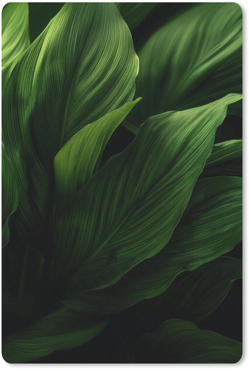 Muismat 18x27 cm - Mousepad Bladeren - Schaduw - Groen - Textuur - Muismatten
