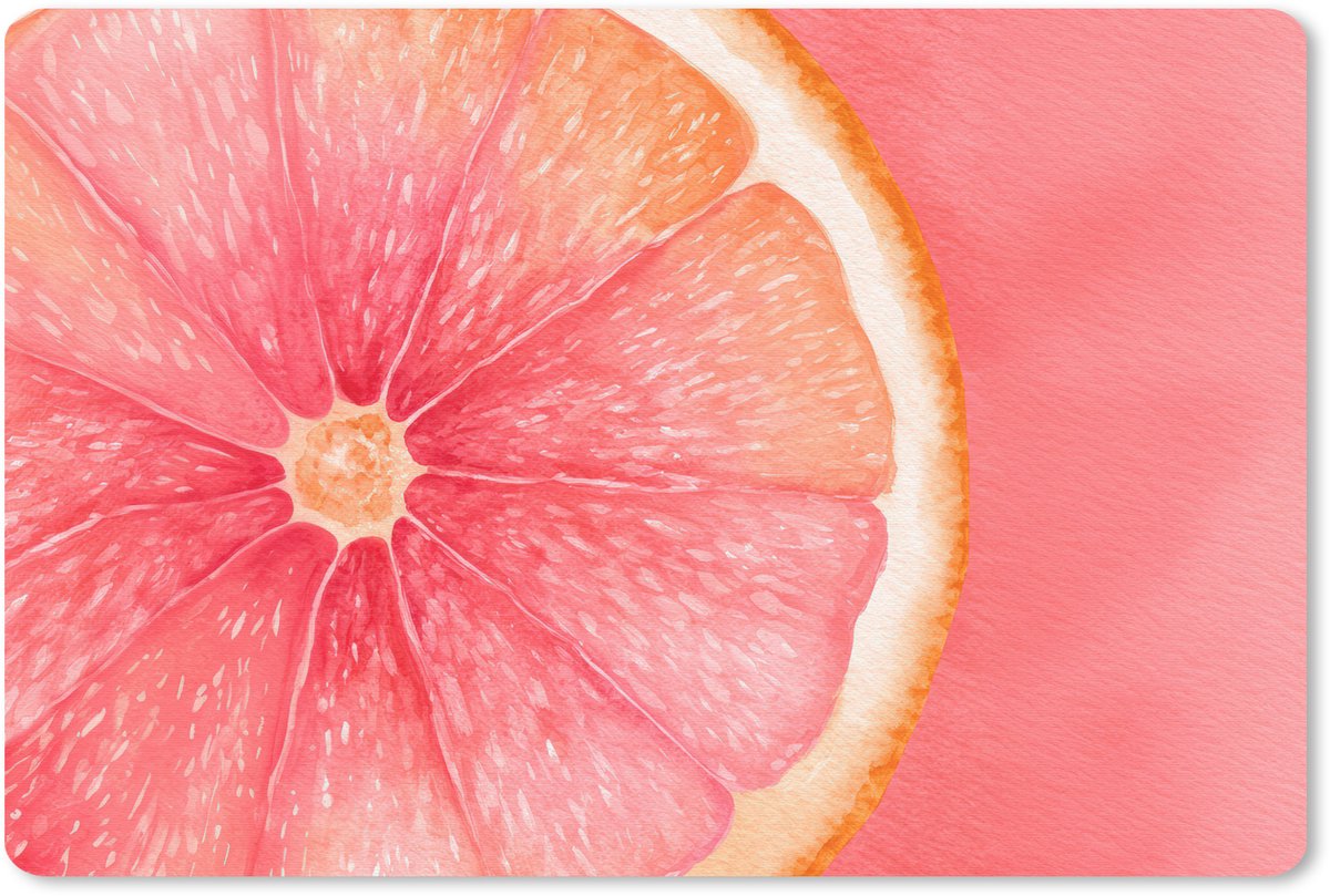 Muismat 27x18 cm - Mousepad Grapefruit - Roze - Levendig - Muismatten