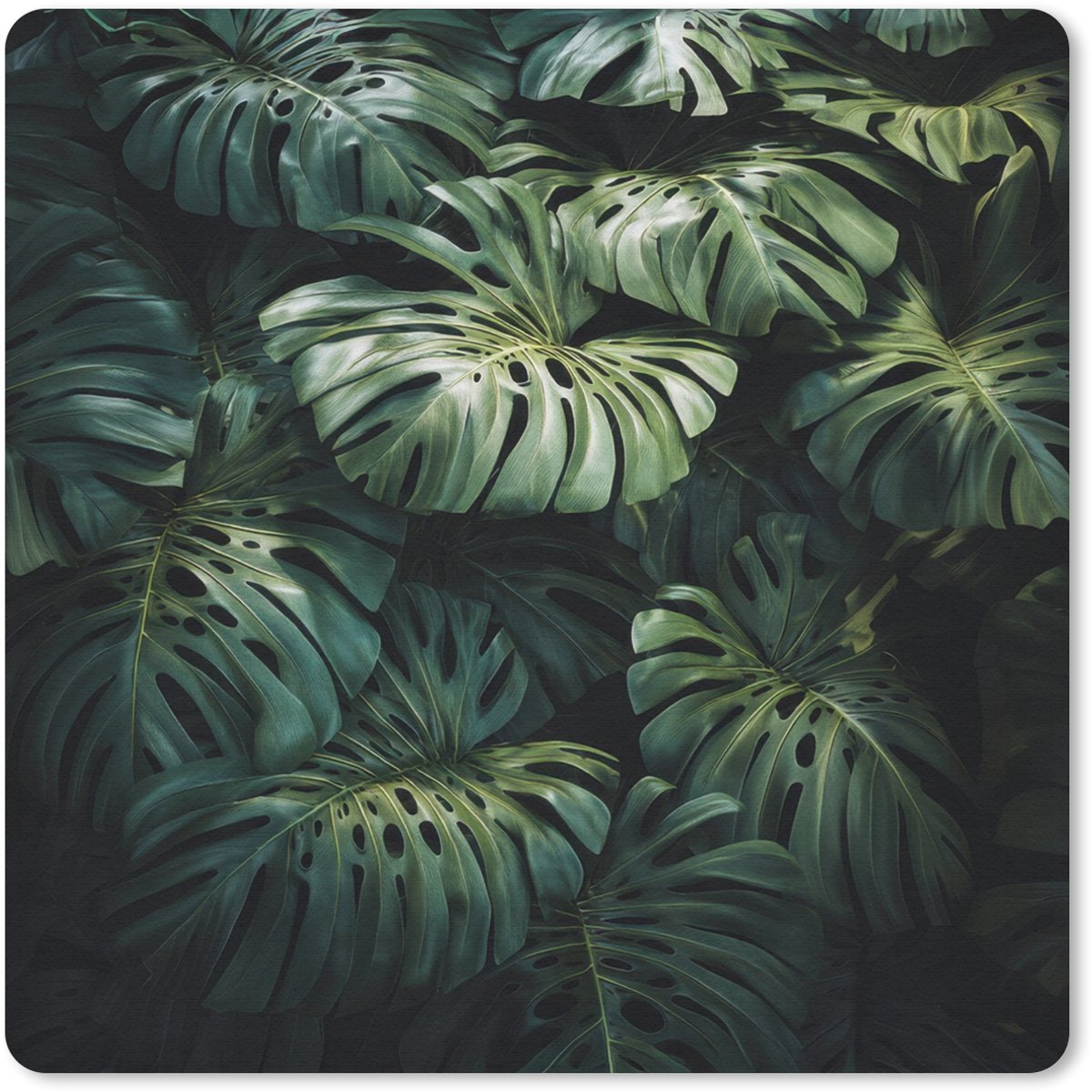 Muismat 20x20 cm - Mousepad Plant - Monstera - Lichtinval - Muismatten