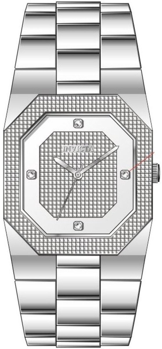 Invicta Cuadro 49865 Dames Horloge - Waterdicht - Analoog - Quartz Uurwerk - Roestvrij Staal met zilveren Wijzerplaat - 27mm
