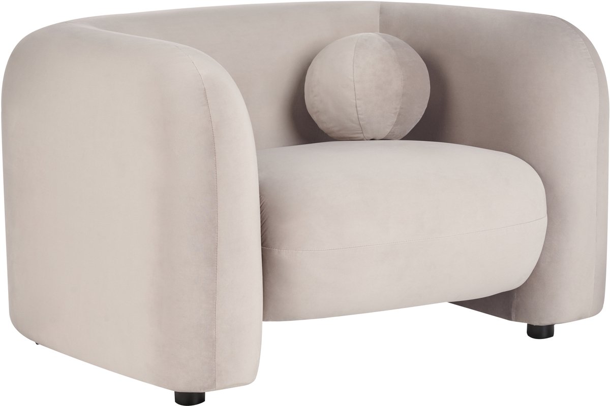 LEIREN - Fauteuil - Taupe - Polyester