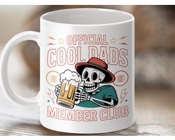 Mok Officiële Coole Vaders Lid Club, Grappige Schedel met Bier, Bierliefhebber Cadeau, Vaderdag Mok, Uniek Ontwerp, Nieuw, Trending Mok