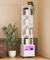 YITAHOME Roterende boekenkast, 30 x 30 x 145 cm, ruimteverdeler, staand