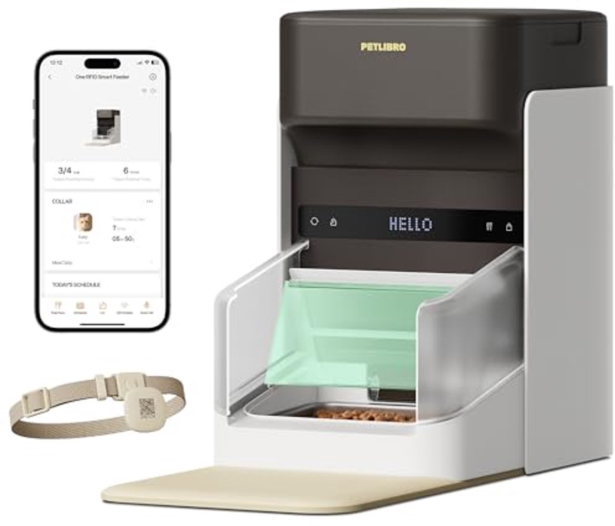 Automatische voederdispenser voor katten met RFID-technologie en smartphone app - 1-10 maaltijden