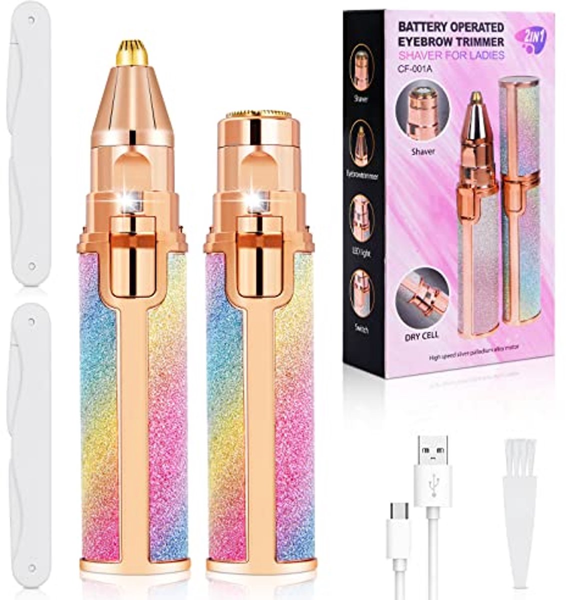 2-in-1 Elektrische Gezichtsontharingsapparaat met LED-Licht voor Dames