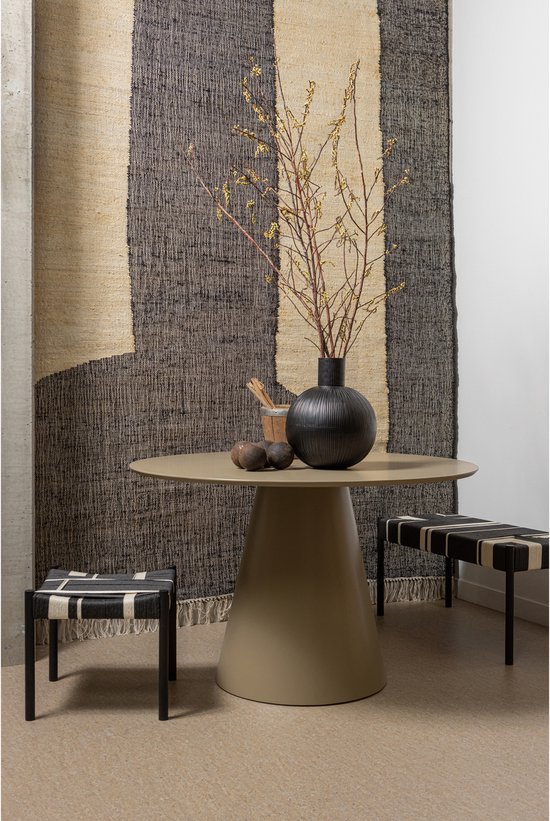 WOOOD Table à manger Jorre - MDF - Marron Militaire - 76x120x120