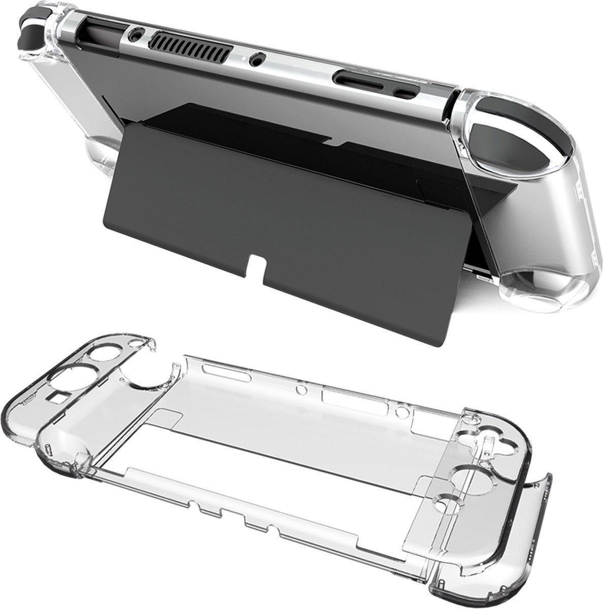 Finnacle - Geschikt voor Nintendo Switch OLED Beschermcase - Transparante Kunststof Hoes - OLED Geschikt - 1 Stuk