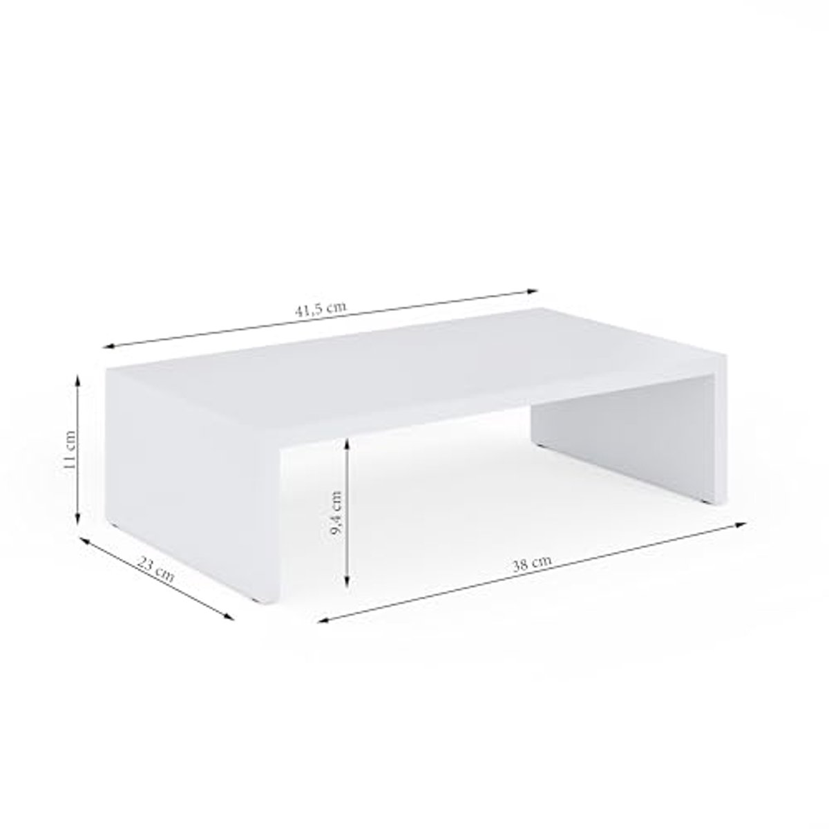 Ergonomische Monitorstandaard met Opbergplank voor Thuiswerkplek, Wit