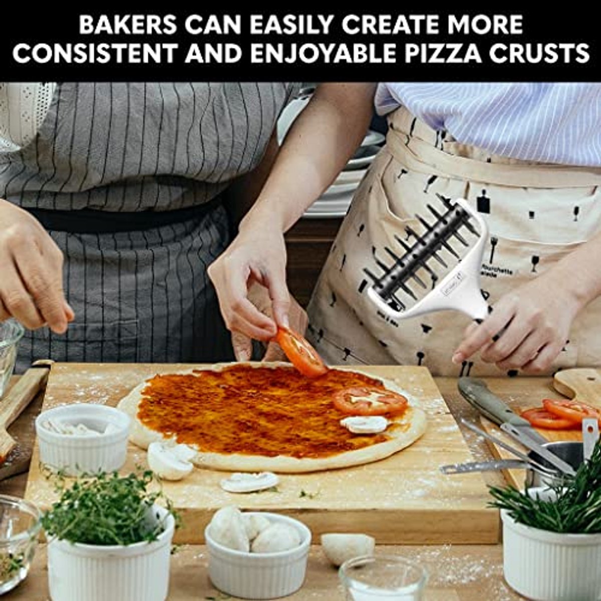 Pizzadeegdocker met spikes voor perfecte pizzabodems