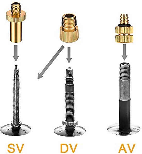 Fietsventieladapter voor alle ventielen - Multifunctionele adapter set voor luchtpompen, bal- en sportballen — afbeelding 4