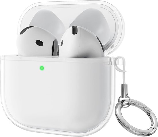 Newseego Hoes voor AirPods 4, schattig roze kersenboog strikpatroon