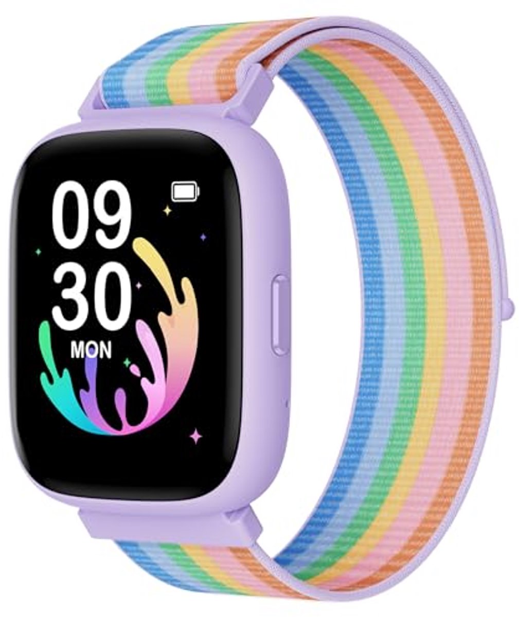 Fitnesstracker voor meisjes 5-16 jaar - 1,8 inch smartwatch met stappenteller, hartslagmeter, IP68 waterdicht, slaapmonitor en puzzelspellen