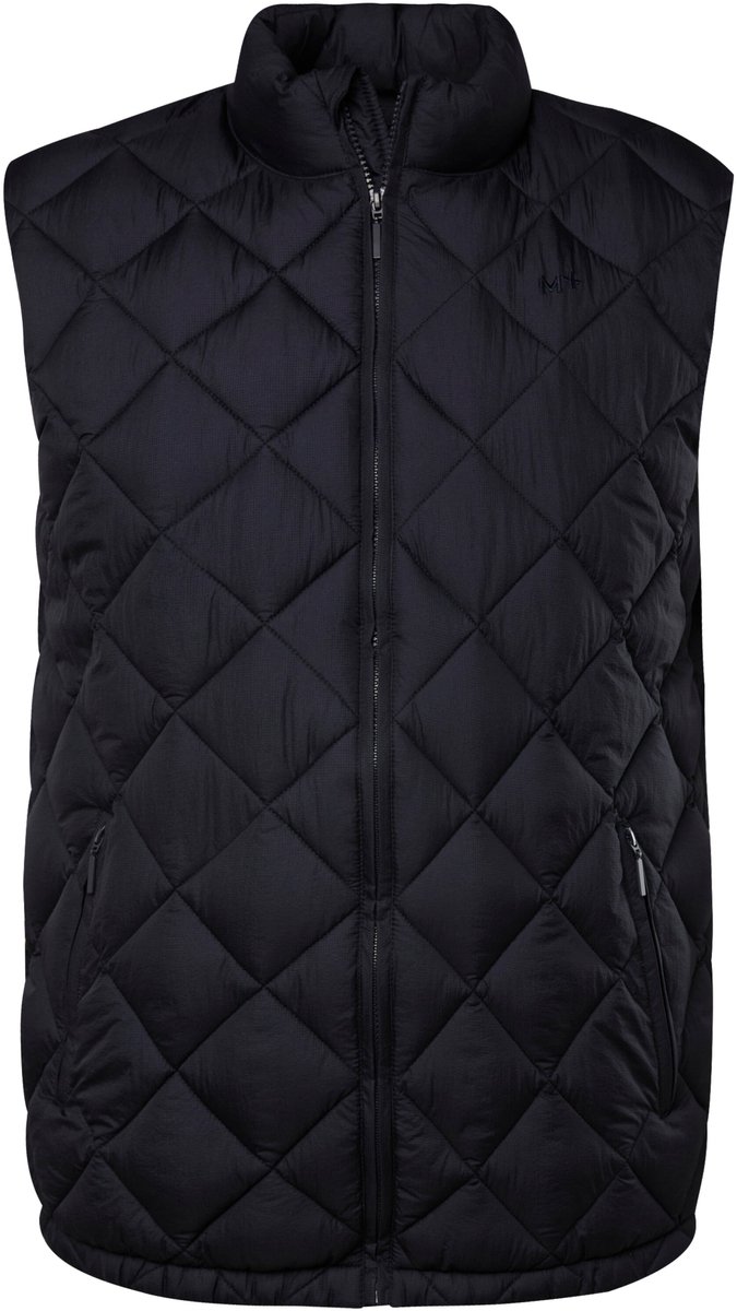Men Plus - Heren - Doorgestikte bodywarmer opstaande kraag - Navy blauw - Maat L