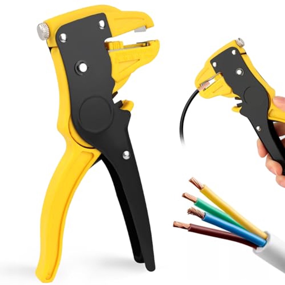 Elektrische 2-in-1 Draadstriptang voor Kabels 0,2-8 mm² - Handmatige Striptang voor Snijden en Strippen