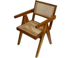 Teakhouten rotan fauteuil Nico