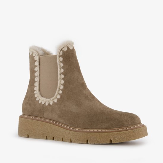 Bottes femme en daim doublées Hush Puppies taupe - - Cuir véritable - Taille 41