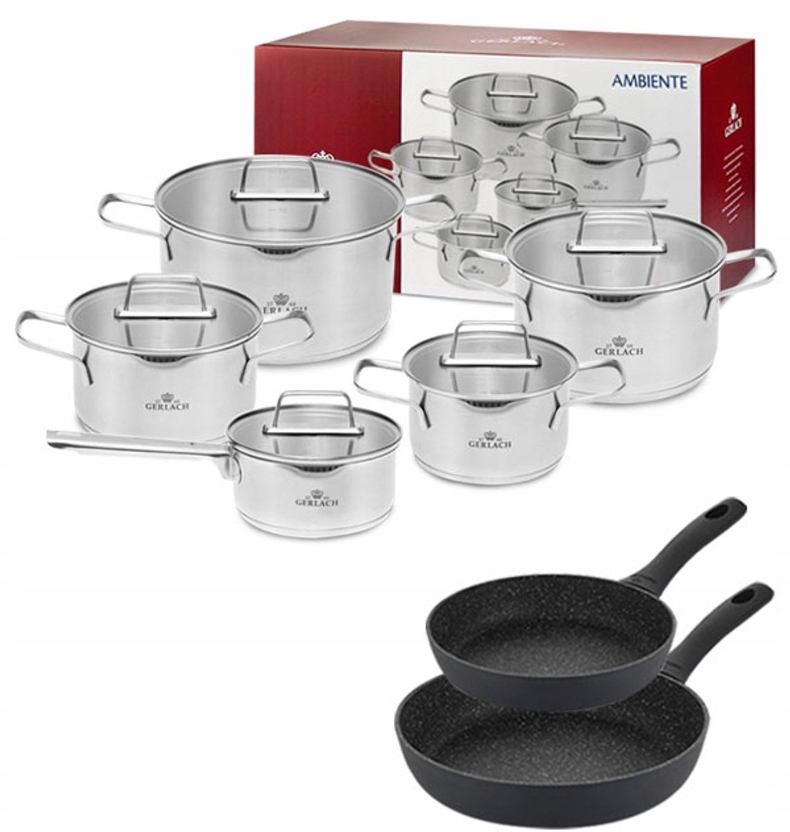 Gerlach Ambiente afbraakset 10 stuks + 2 afbraaksets, inductie