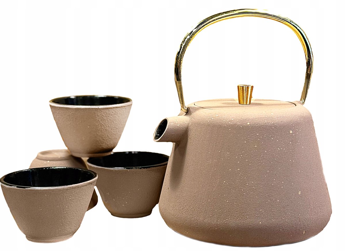 AGNES Theepot & Kopset - Lavendelbeige Goud