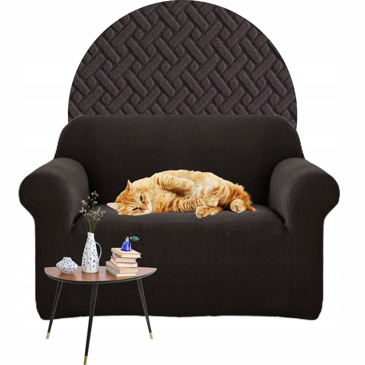 Elastische bankhoes 90-140cm - Jaspal - Burnt Coffee