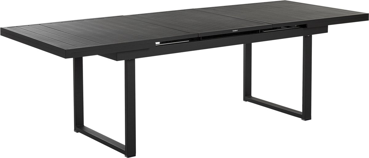 VALCANETTO - Tuintafel - Zwart - 90 x 180/240 cm - Aluminium