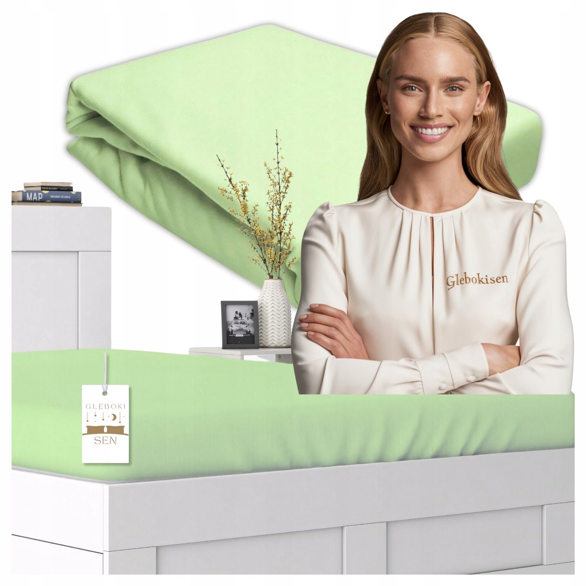 Jersey Hoeslaken met Elastiek 160x200 cm - Selegroen