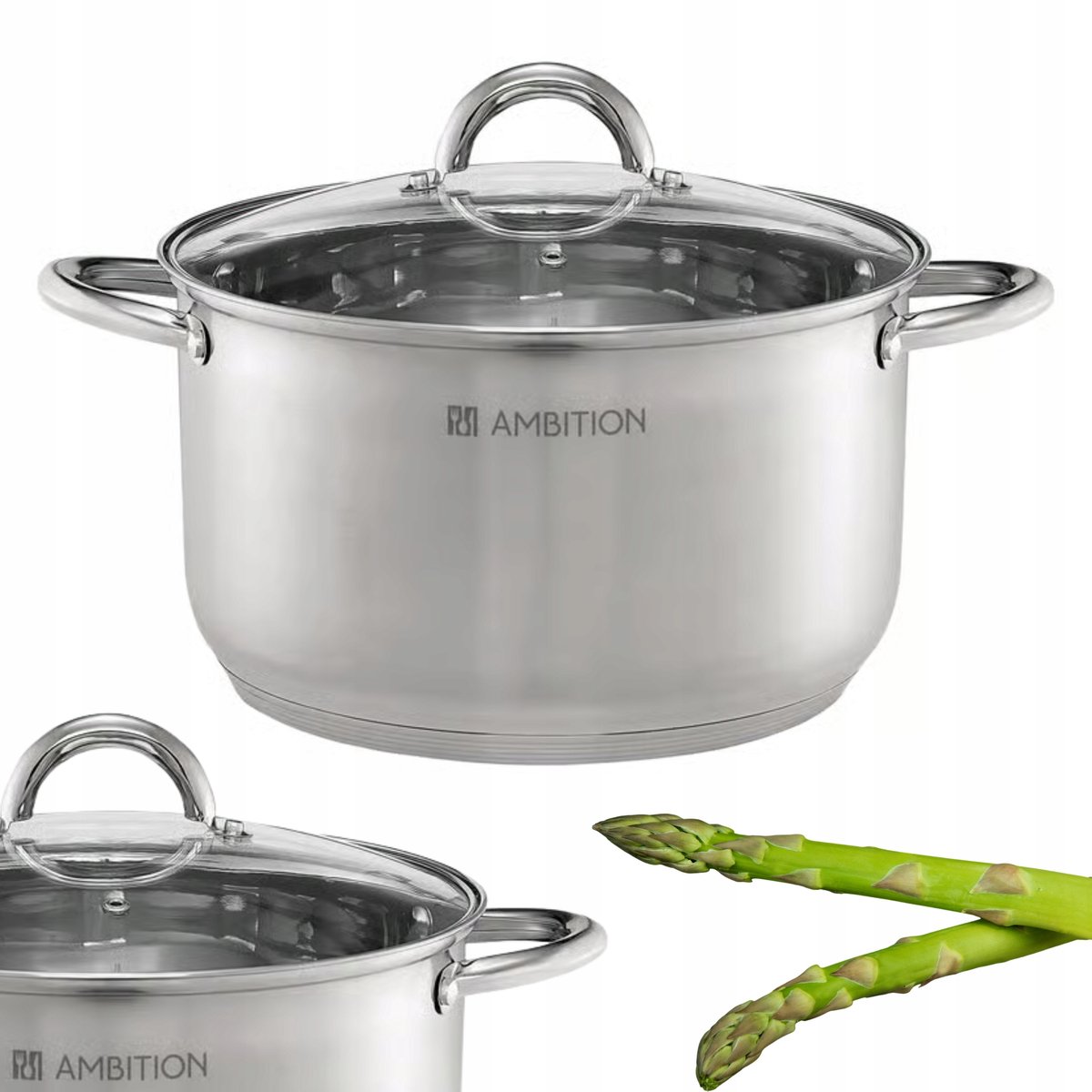 Ambition Solar Kookpan 20cm 3,5L RVS met Deksel - Inductie