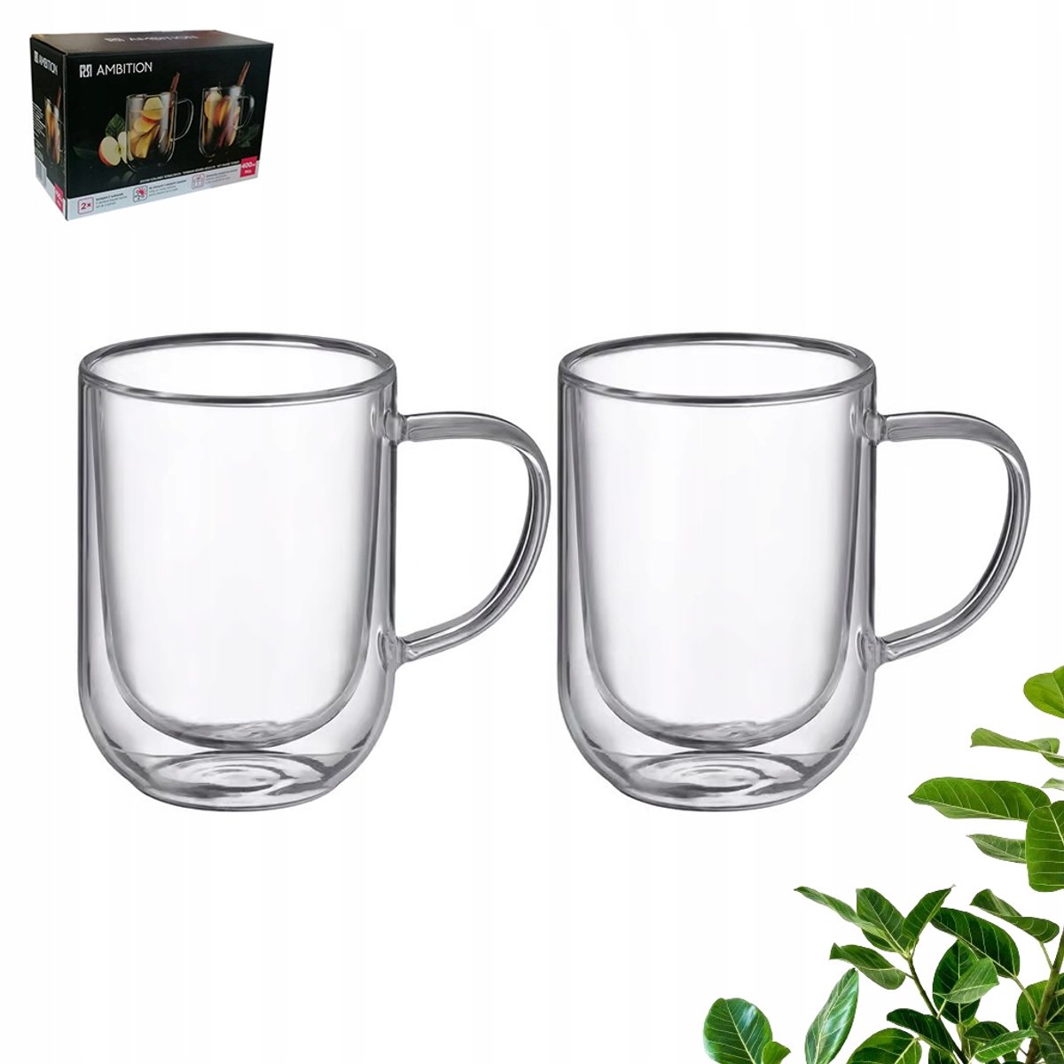 Ambition Mia Thermische Glazen met Handvat - 2x 400ml